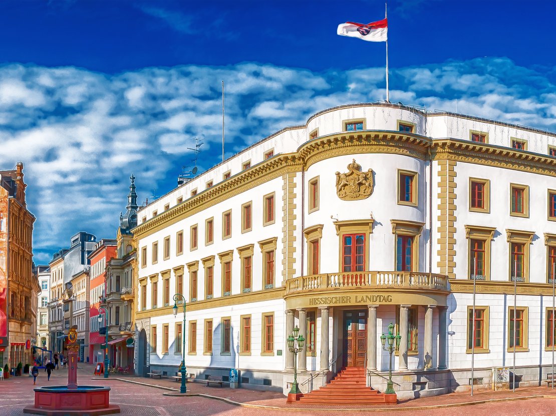 Der Hessische Landtag in Wiesbaden