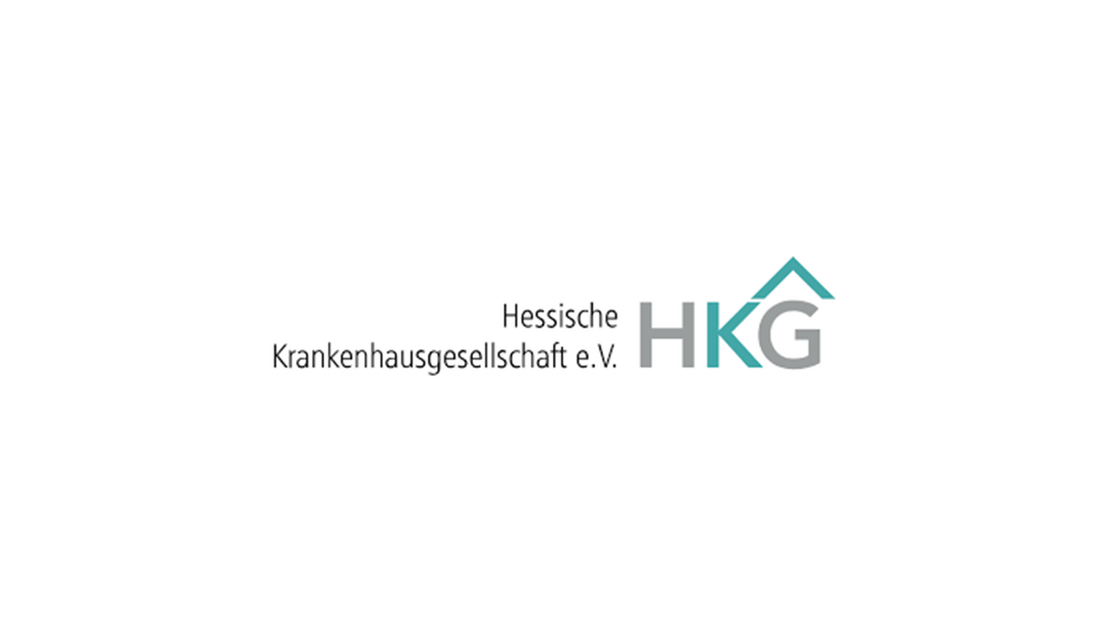 Logo der Hessischen Krankenhausgesellschaft gebildet aus der Abkürzung HKG