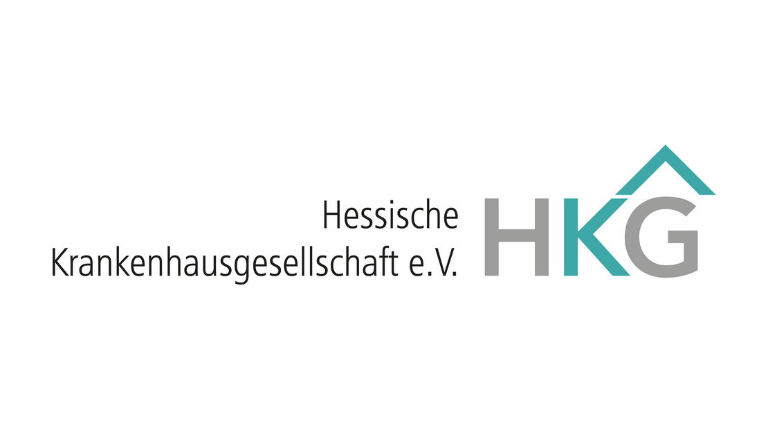 Logo der Hessischen Krankenhausgesellschaft gebildet aus der Abkürzung HKG