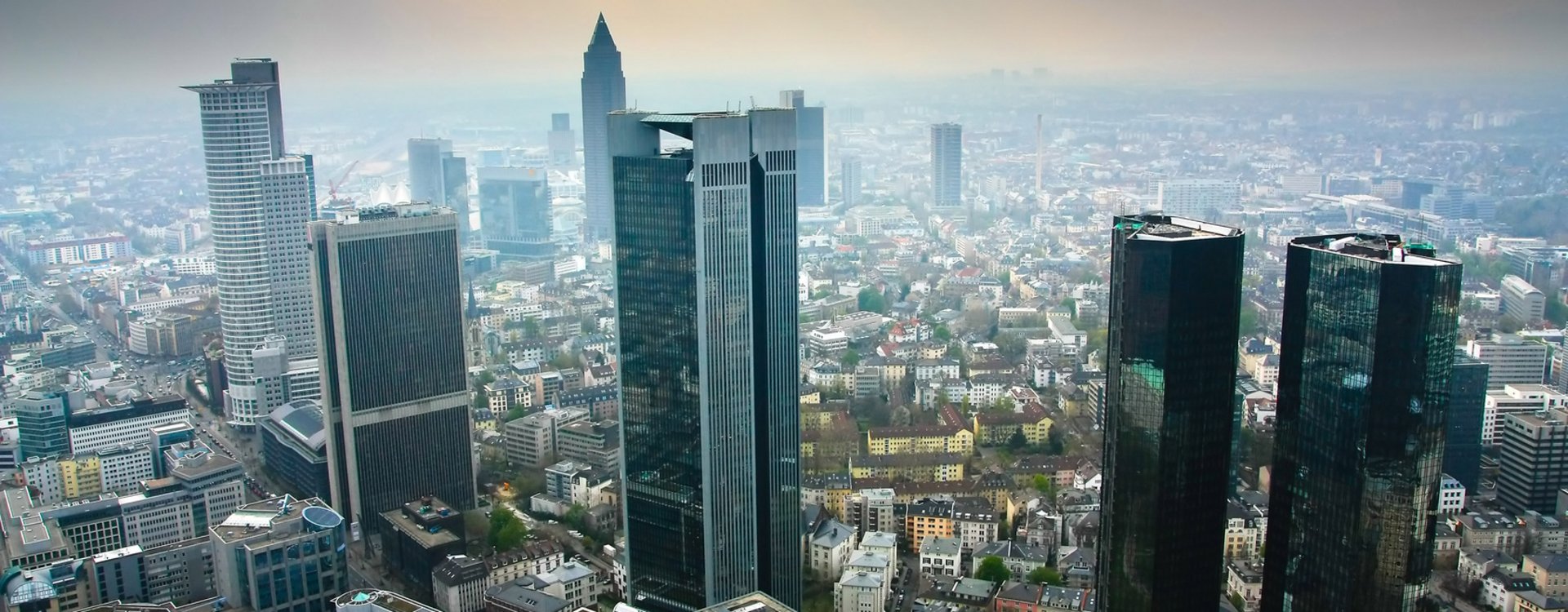 Die Frankfurter Innenstadt von oben 